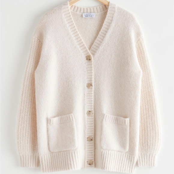 & Other Stories Wool Blend Oversized Cardigan - Picture 1 of 9
